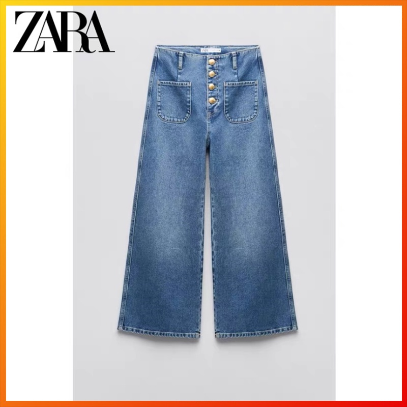 ZARA Summer New Style Women’s Z1975 High Waist Loose Wide Leg Cropped Jeans 1889157 427