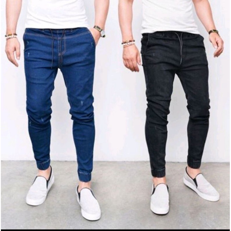 denim joggers men jeans pants streetwear hip hop skinny jeans men stretchy mi blue men jeans long pants