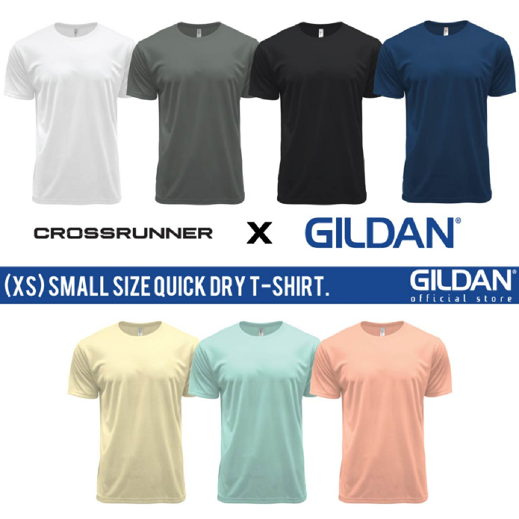 GILDAN x CROSSRUNNER Super Lightweight Quick Dry Sport T-Shirt Unisex DRYtec Microfiber Performance Tee CRR7000 Group A